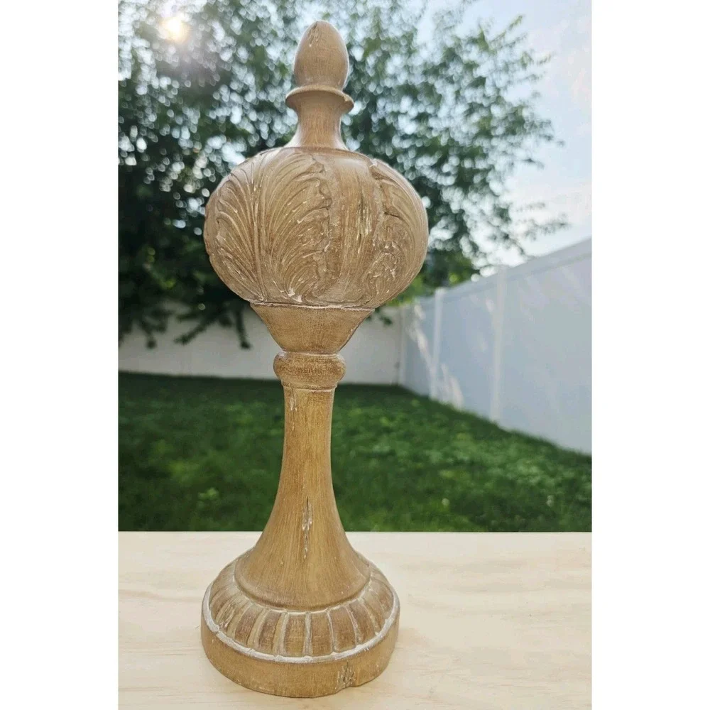 Wooden Finial Decorative Accent Distressed Table Accent Home Decor 14